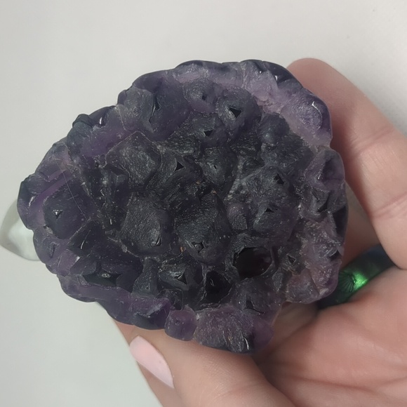 Super gorgeous deep purple Amethyst cluster crystal turtle carving 🤯🤯 - Picture 4 of 10